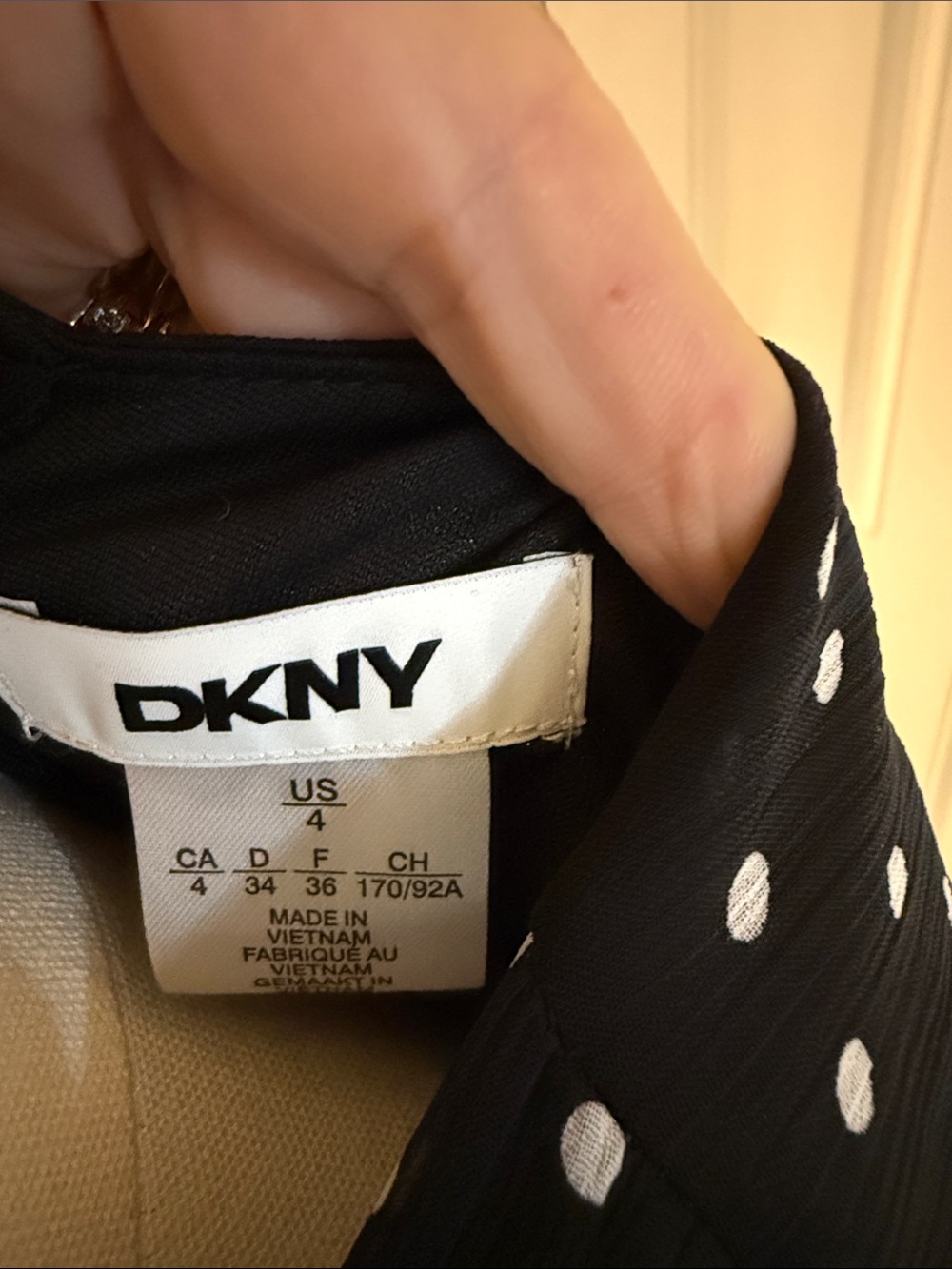 Dkny Black Polka Dot Midi Dress - Picture 3 of 8